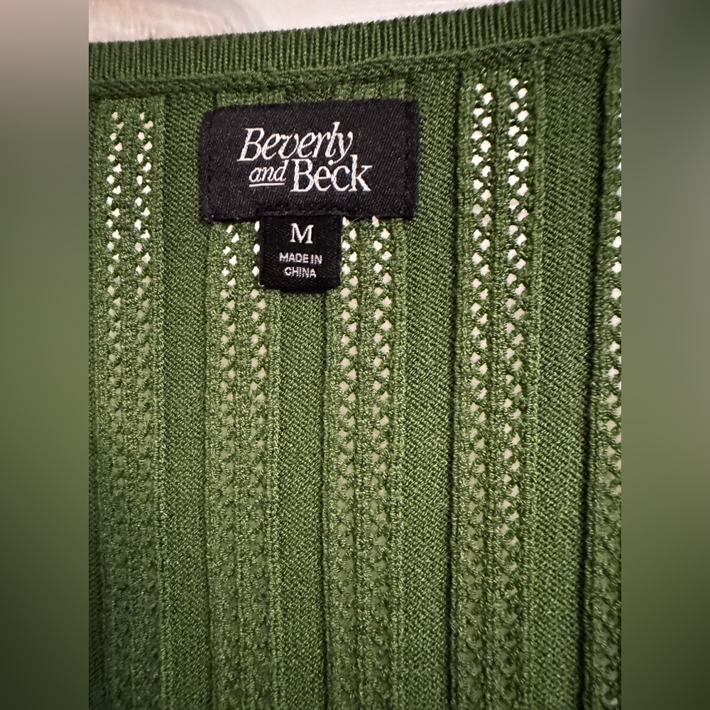 Green Ribbed Long Sleeve Top - Picture 2 of 3